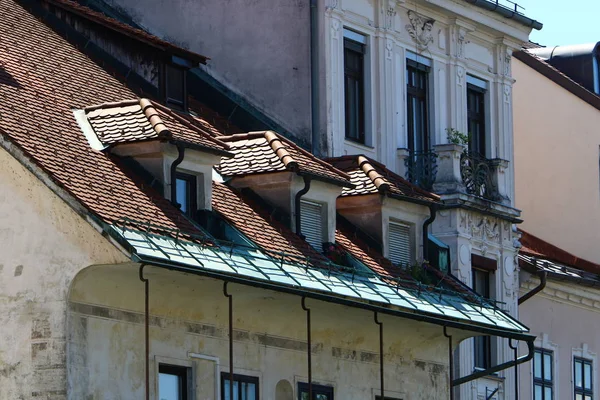 Черепичные Крыши Городе Любляна Столице Словении — стоковое фото