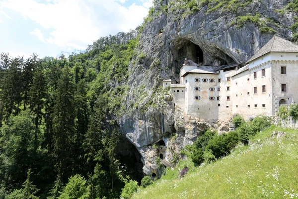 Predjam castle in the cliff above the precipice in the mountains of Slovenia