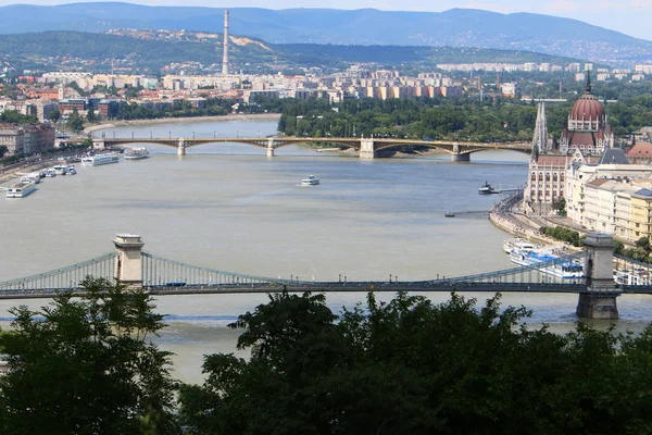 Gellrt Hill You Can See Danube Budapest Capital Hungary — Stock Photo, Image