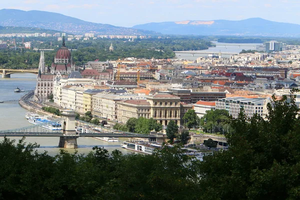 Геллинского Холма Можно Увидеть Дунай Будапешт Столицу Венгрии — стоковое фото