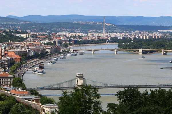 Dalla Collina Gellrt Può Vedere Danubio Budapest Capitale Dell Ungheria — Foto Stock