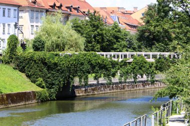 Merkezi Ljubljana, Slovenya başkenti Ljubljanica nehir akar 