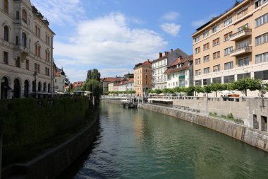 Merkezi Ljubljana, Slovenya başkenti Ljubljanica nehir akar 