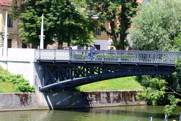 Floden Ljubljanica Flyter Genom Centrala Ljubljana Huvudstad Slovenien — Stockfoto