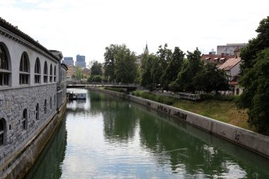 Merkezi Ljubljana, Slovenya başkenti Ljubljanica nehir akar 