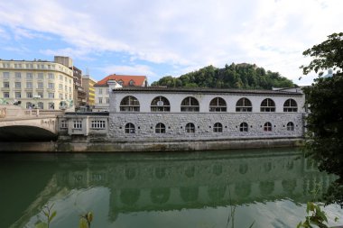 Merkezi Ljubljana, Slovenya başkenti Ljubljanica nehir akar 