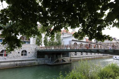 Merkezi Ljubljana, Slovenya başkenti Ljubljanica nehir akar 