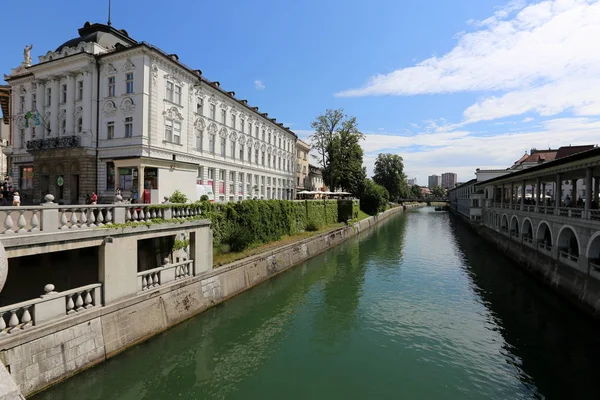 Merkezi Ljubljana, Slovenya başkenti Ljubljanica nehir akar 