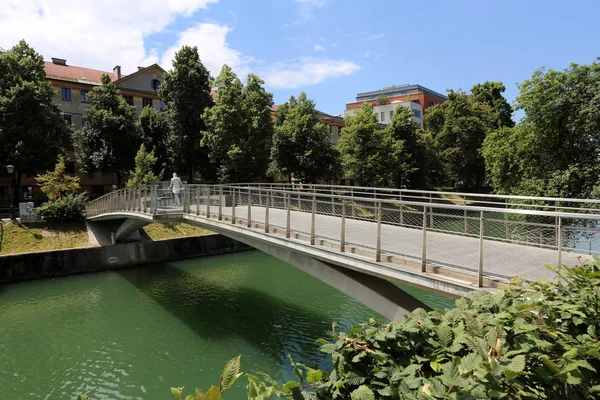 Merkezi Ljubljana, Slovenya başkenti Ljubljanica nehir akar 
