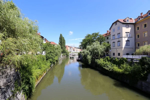 Merkezi Ljubljana, Slovenya başkenti Ljubljanica nehir akar 