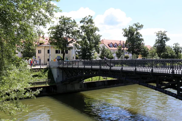 Merkezi Ljubljana, Slovenya başkenti Ljubljanica nehir akar 