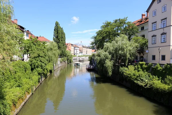 Merkezi Ljubljana, Slovenya başkenti Ljubljanica nehir akar 