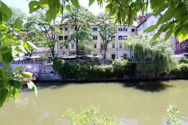 Merkezi Ljubljana, Slovenya başkenti Ljubljanica nehir akar 