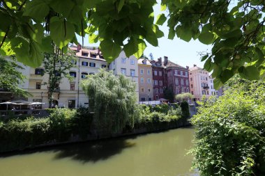 Merkezi Ljubljana, Slovenya başkenti Ljubljanica nehir akar 