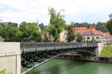 Merkezi Ljubljana, Slovenya başkenti Ljubljanica nehir akar 