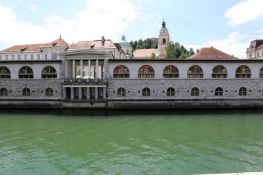 Merkezi Ljubljana, Slovenya başkenti Ljubljanica nehir akar 