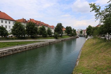 Merkezi Ljubljana, Slovenya başkenti Ljubljanica nehir akar 