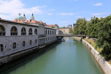 Merkezi Ljubljana, Slovenya başkenti Ljubljanica nehir akar 