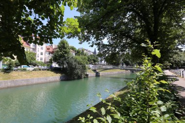 Merkezi Ljubljana, Slovenya başkenti Ljubljanica nehir akar 