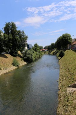Merkezi Ljubljana, Slovenya başkenti Ljubljanica nehir akar 