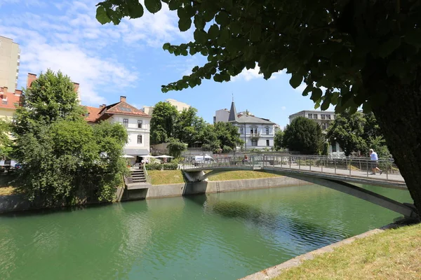 Merkezi Ljubljana, Slovenya başkenti Ljubljanica nehir akar 