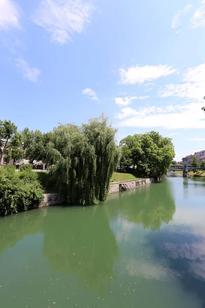 Río Liublianica Fluye Través Del Centro Liubliana Capital Eslovenia — Foto de Stock