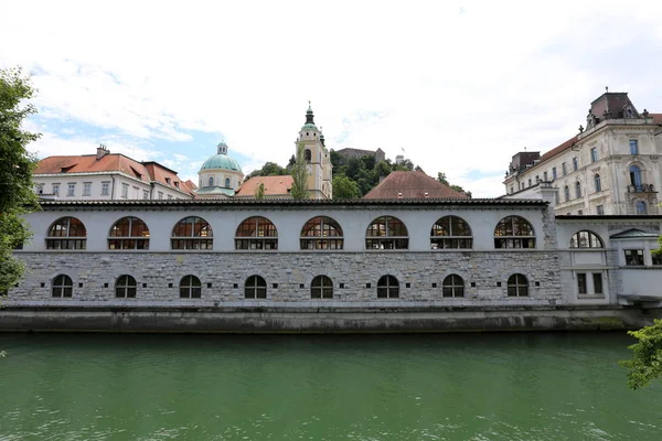 Merkezi Ljubljana, Slovenya başkenti Ljubljanica nehir akar 