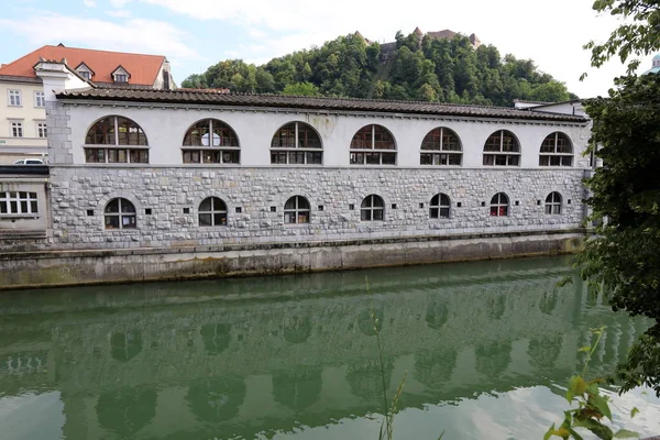 Der Fluss Ljubljanica Fließt Durch Das Zentrum Von Ljubljana Der — Stockfoto