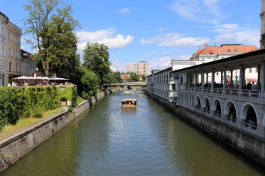 Merkezi Ljubljana, Slovenya başkenti Ljubljanica nehir akar 