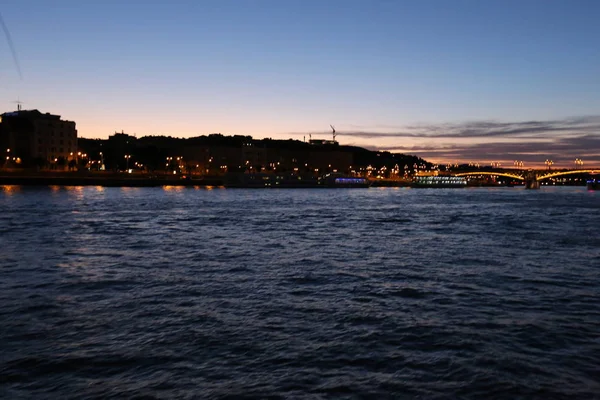 Avond Wandeling Een Boot Donau Stad Van Budapest — Stockfoto