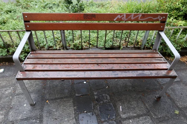 Banco Para Descanso Fica Parque Aberto Norte Israel — Fotografia de Stock