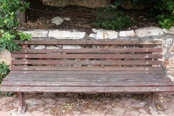 Banco Para Descanso Fica Parque Aberto Norte Israel — Fotografia de Stock