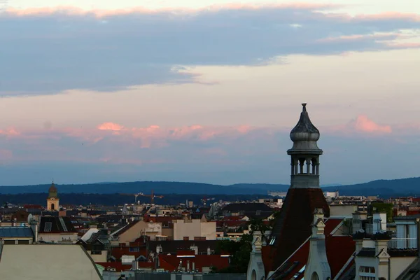 Ranní Obloze Nad Městem Lublani Hlavním Městě Slovinska — Stock fotografie