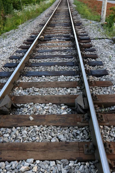 railway track - road with guide rail track and sleepers