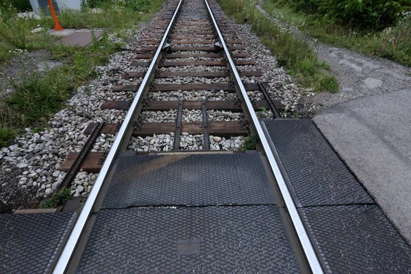 Demiryolu Parça Yol Kılavuzu Demiryolu Parça Uyuyanlar — Stok fotoğraf