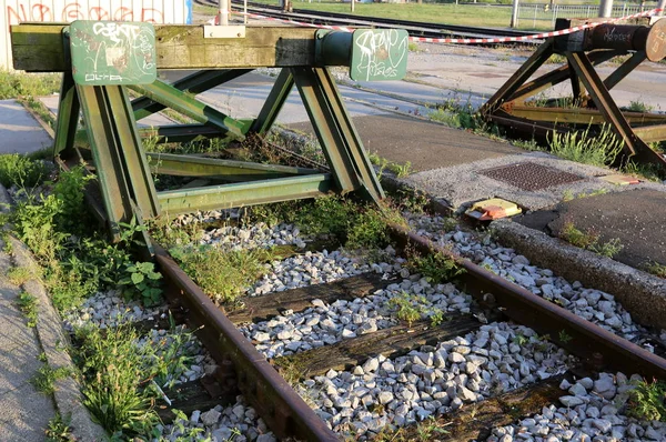 Demiryolu Parça Yol Kılavuzu Demiryolu Parça Uyuyanlar — Stok fotoğraf