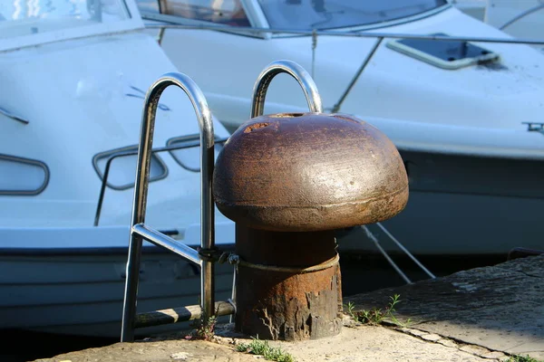 Berth Banks Danube River Place Mooring Boats Boats — Stock Photo, Image