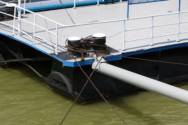 Amarradero Orillas Del Río Danubio Lugar Para Amarre Barcos Embarcaciones — Foto de Stock