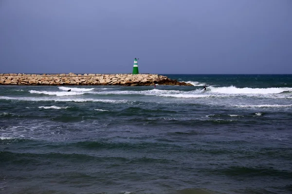 Lighthouse Means Navigational Equipment Coast Large Reservoirs — Stock Photo, Image