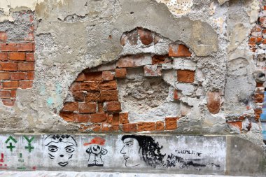 taş ve beton eski bir kale duvarına ortress 