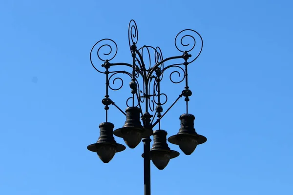 Lâmpada Rua Fonte Luz Artificial Portátil Estacionária — Fotografia de Stock