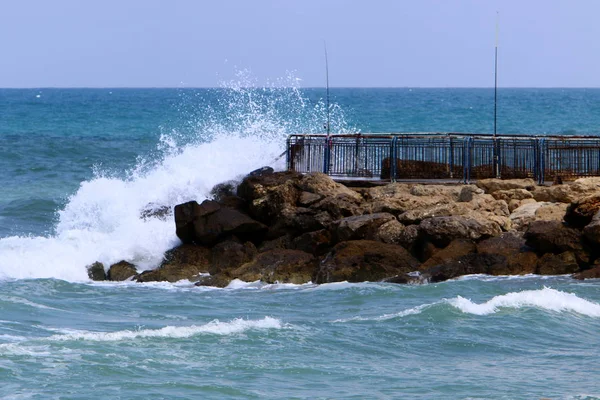 Kysten Det Underjordiske Hav Nord Israel – stockfoto