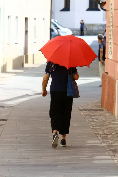 Paraguas Dispositivo Diseñado Para Proteger Una Persona Lluvia Luz Solar — Foto de Stock