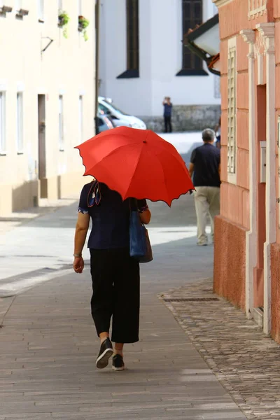 Deštník Zařízení Určené Ochraně Osoby Před Deštěm Nebo Před Slunečním — Stock fotografie