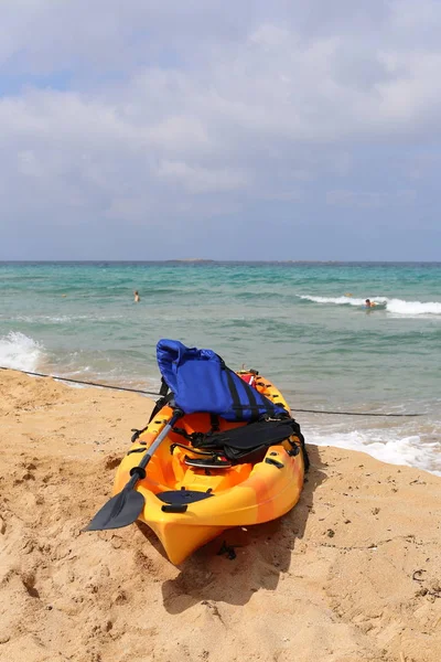 Sports Kayak Shores Mediterranean Sea North Israel — Stock Photo, Image