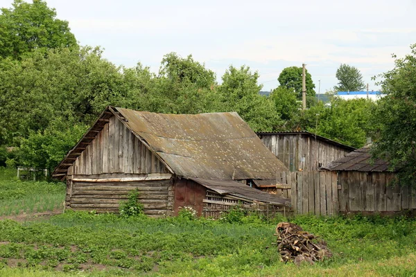 Altes Und Zerstörtes Haus Weißrussischen Dorf — Stockfoto