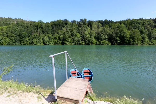 Horgonyzóhely Egy Speciálisan Felszerelt Hely Parton Hajók Csónakok — Stock Fotó