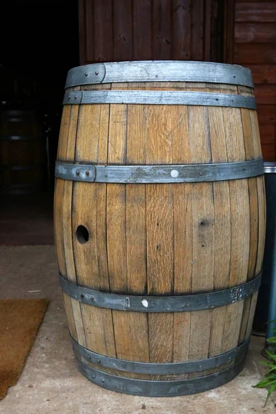 Barrel Cylindrical Vessel Can Rolled One Place Another — Stock Photo, Image