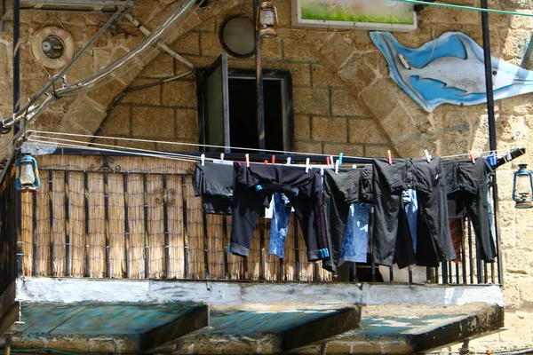 Sur Balcon Linge Est Lavé Séchez Vous Votre Linge — Photo