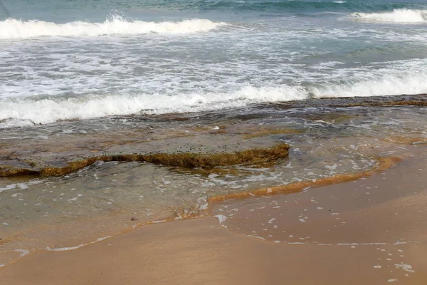 Costa Mar Mediterrâneo Norte Israel — Fotografia de Stock